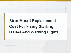 Strut Mount Replacement Cost for Starting Issues and Warning Lights Fix